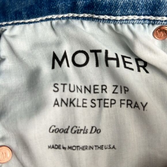 Mother Denim Stunner Zip Ankle Step Fray Jeans Size 24 EUC - Picture 8 of 9